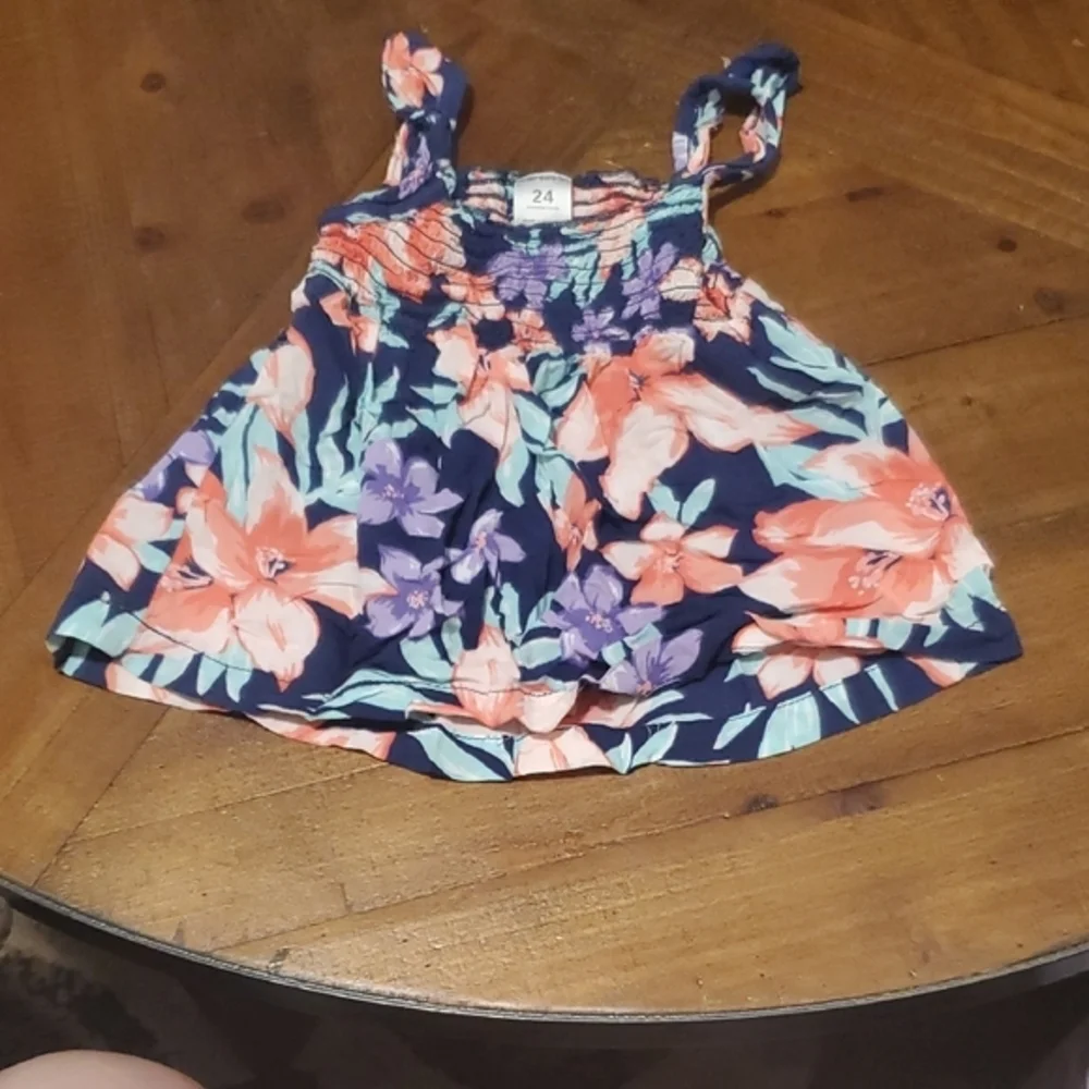 🐻 Carter's Floral Camisole with Coral and Purple Accents